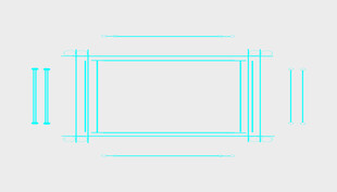 简约蓝线条几何图形框架