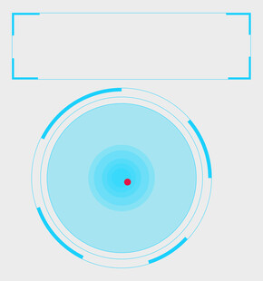 简约蓝色科技风圆形界面元素