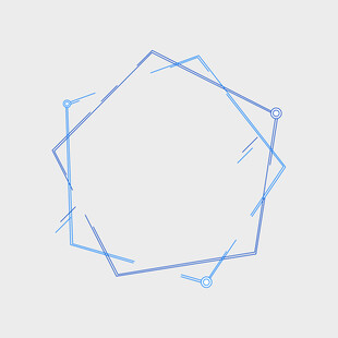 蓝色不规则多边形线条图形