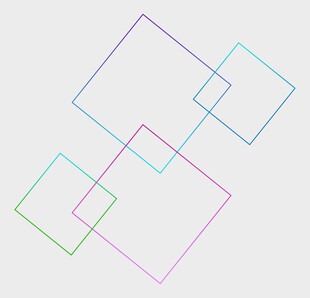 多彩线条重叠几何方块