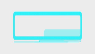 蓝色简约边框矩形图形