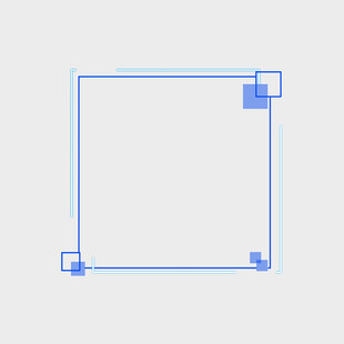 蓝色线条勾勒的方形框架