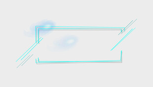 简约蓝绿色边框装饰元素