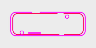 粉色线条勾勒的手机轮廓