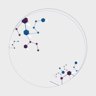 简约分子结构圆形图案