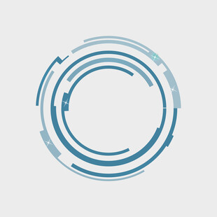 蓝色科技感环形图案元素