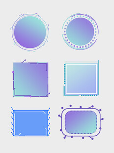 渐变边框图形设计素材