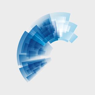 蓝色扇形抽象科技背景图