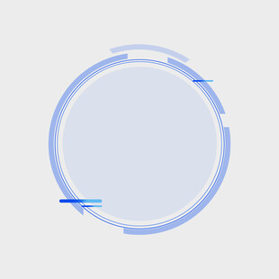 简约蓝色圆形科技边框元素
