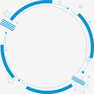 蓝色几何圆形边框装饰元素