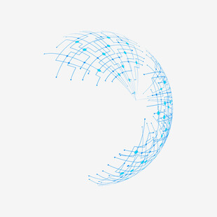 蓝色线条构成的弧形图案