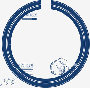 蓝色环形边框设计元素