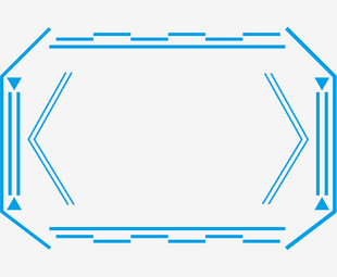 蓝色几何线条边框图案