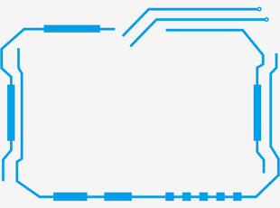 蓝色科技风边框图案设计