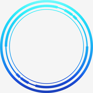 蓝色渐变圆环图形元素