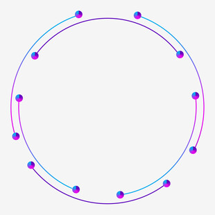 彩色圆点环绕圆形图案