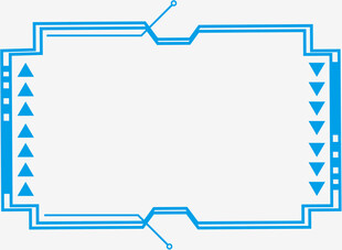 蓝色几何边框设计元素