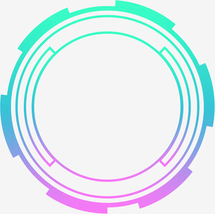 多彩渐变环形科技边框元素