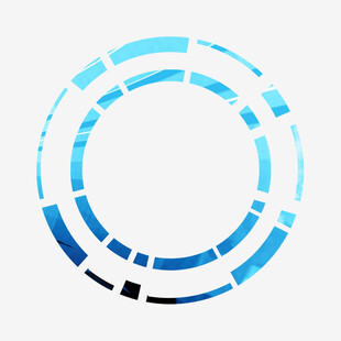 蓝色环状科技风图形元素