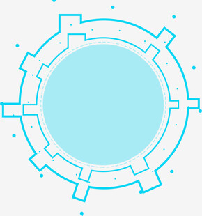 简约蓝色科技风圆形边框