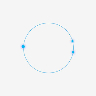 蓝色环形线条与点缀元素
