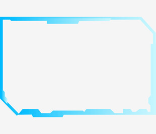 蓝色科技风边框设计元素
