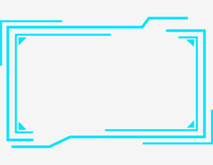 蓝色简约线条边框图形