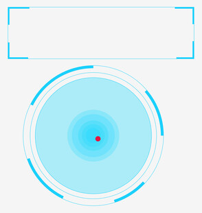 蓝色科技感圆形界面元素