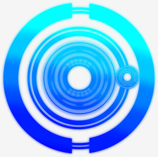 蓝色科技感环形图标设计