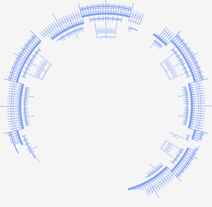 蓝色环形科技线条图案
