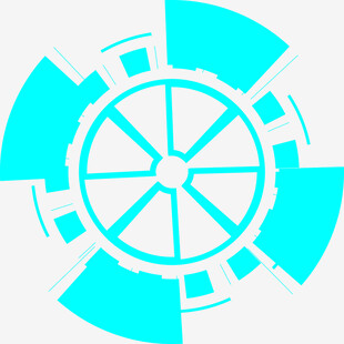 蓝色科技风圆形图案元素