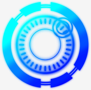 蓝色科技风圆形图标设计