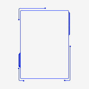 蓝色简约线条边框设计
