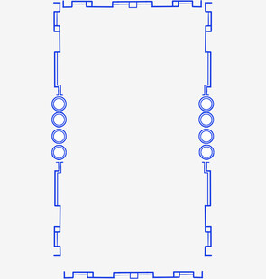 蓝色简约边框设计元素