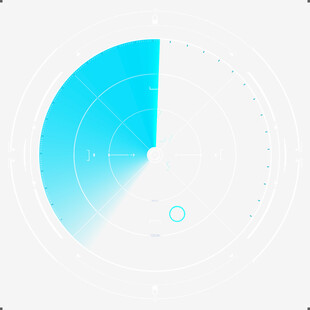 蓝色渐变扇形科技风图形