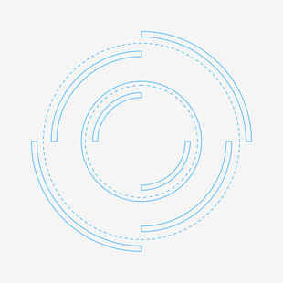 简约蓝色环形线条图案