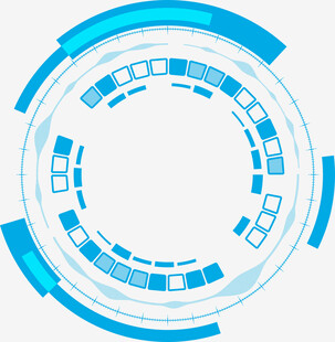 科技感蓝色环形界面元素