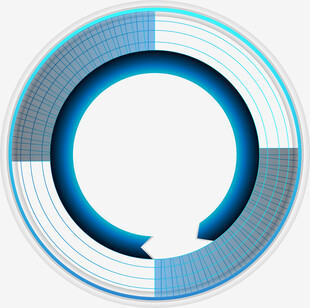 蓝色环形箭头图标设计