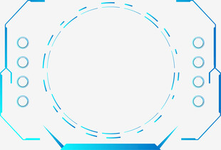 科技风蓝色圆形边框图案