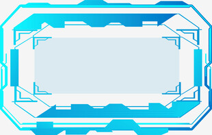 蓝白科技风几何边框背景
