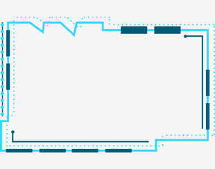 简约蓝色边框几何图形设计