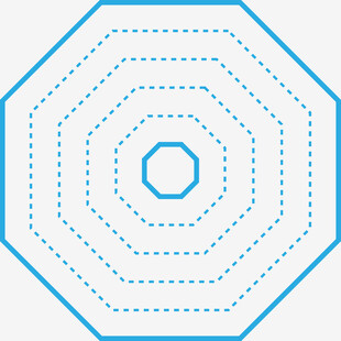 六边形渐变虚线图案设计