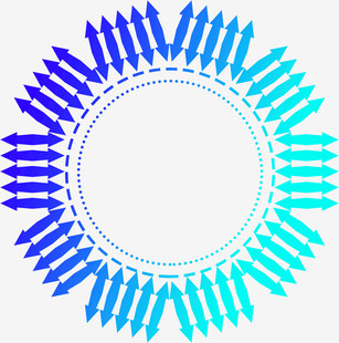 蓝绿渐变箭头环形图案