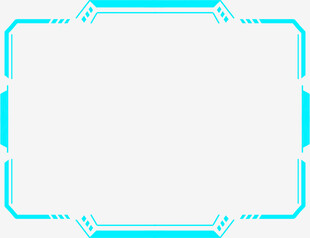 蓝绿色简约边框设计元素