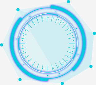 科技风圆形仪表盘界面