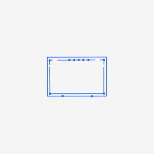 蓝色边框矩形图形元素