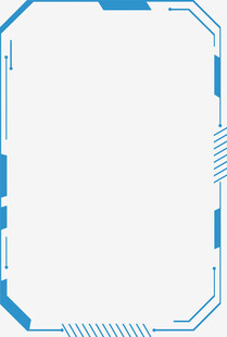蓝色科技风边框设计元素