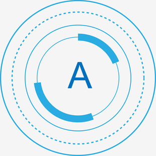 蓝色环形字母A图标设计