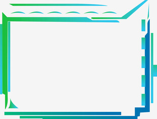 蓝绿渐变边框空白图形