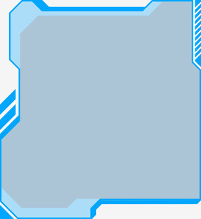 蓝色科技风边框设计元素